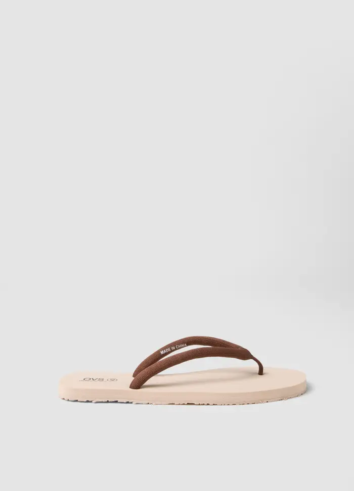 Infradito Beige Con Cinturini Spessi, Donna, Beige