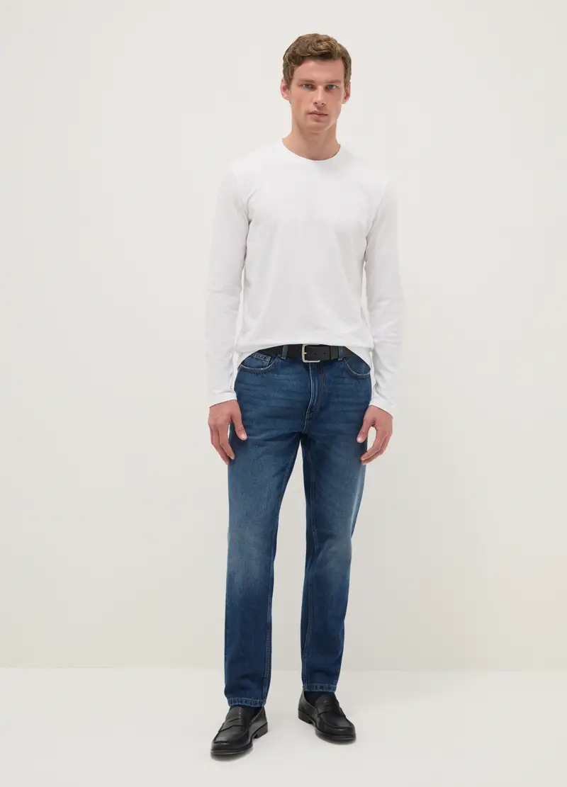 OVS Jeans In Puro Cotone Blu Relaxed Fit, Uomo, Blu