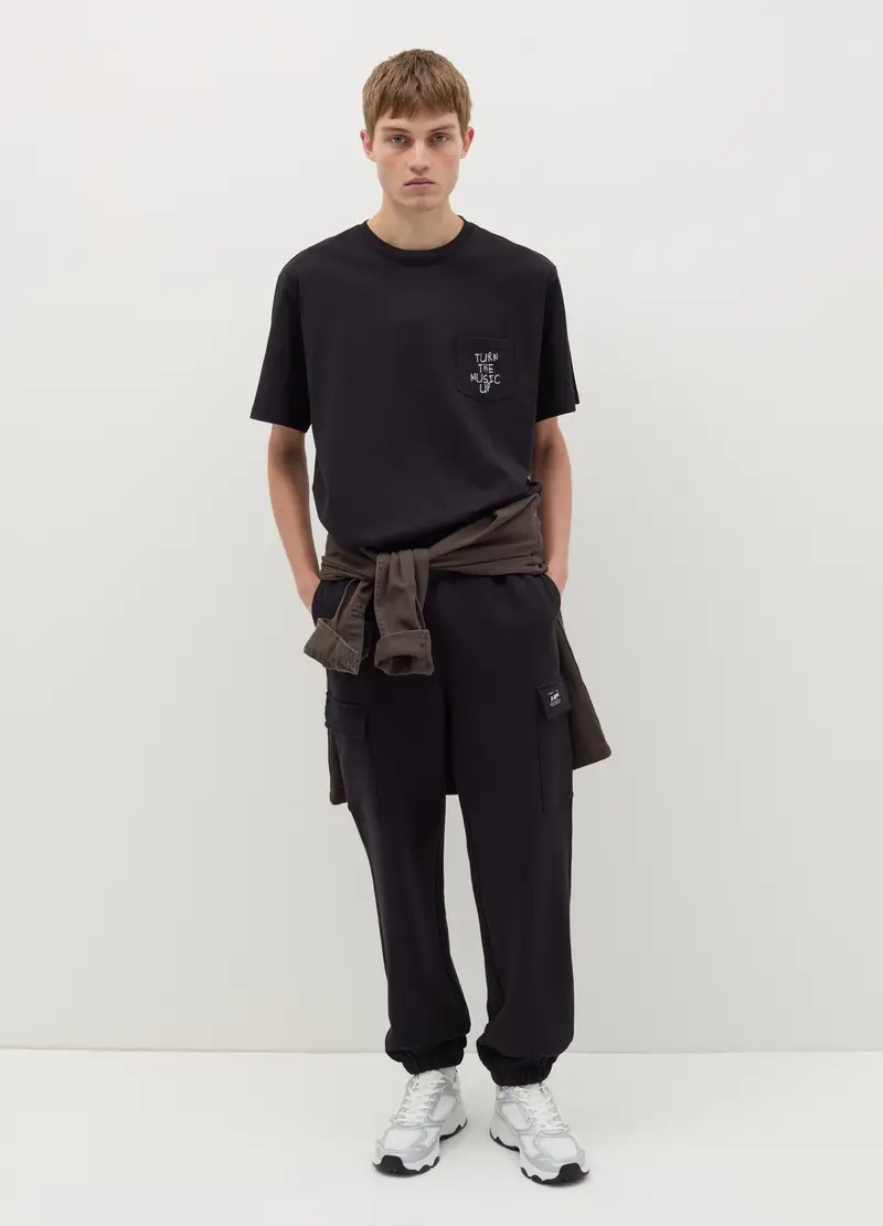 OVS Joggers Cargo Con Profili Elasticati, Uomo, Nero