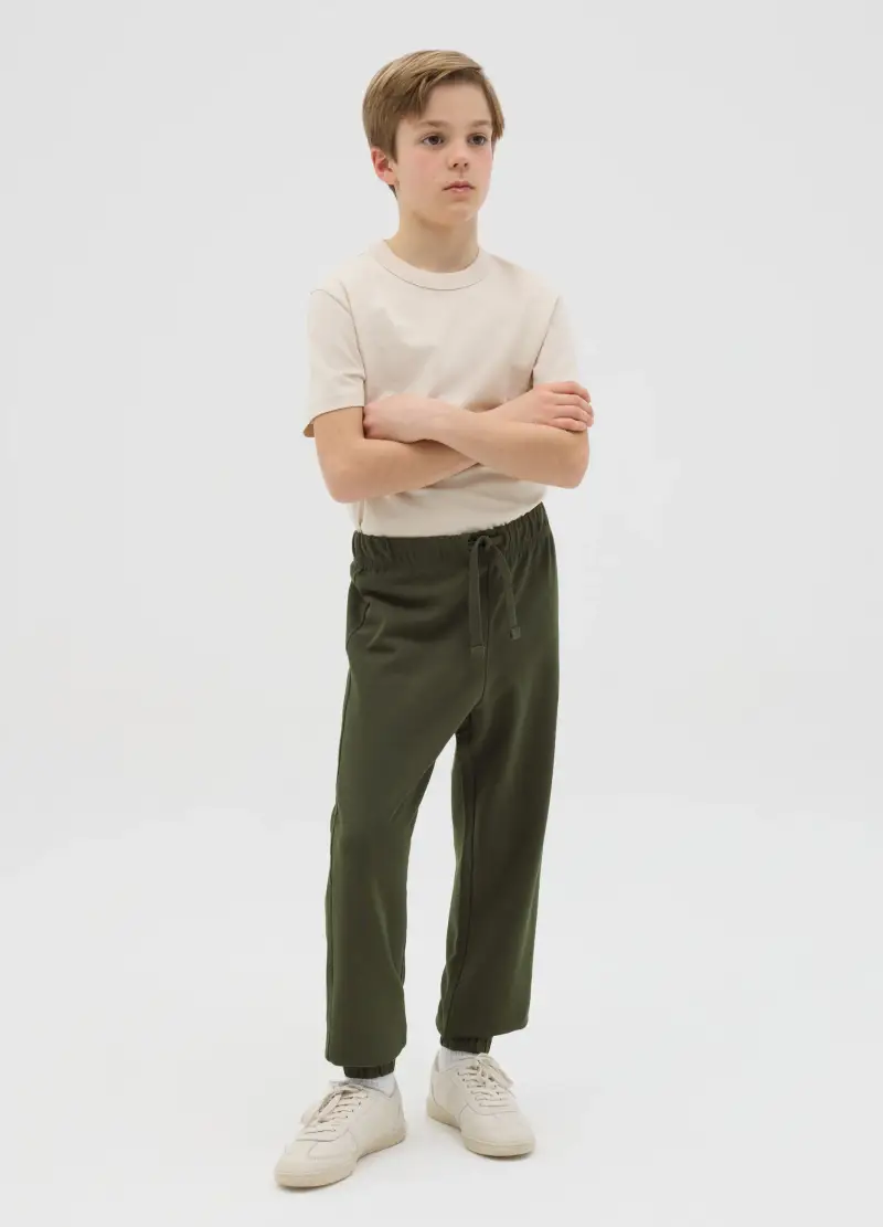 OVS Joggers In Cotone Con Coulisse, Bambino, Verde