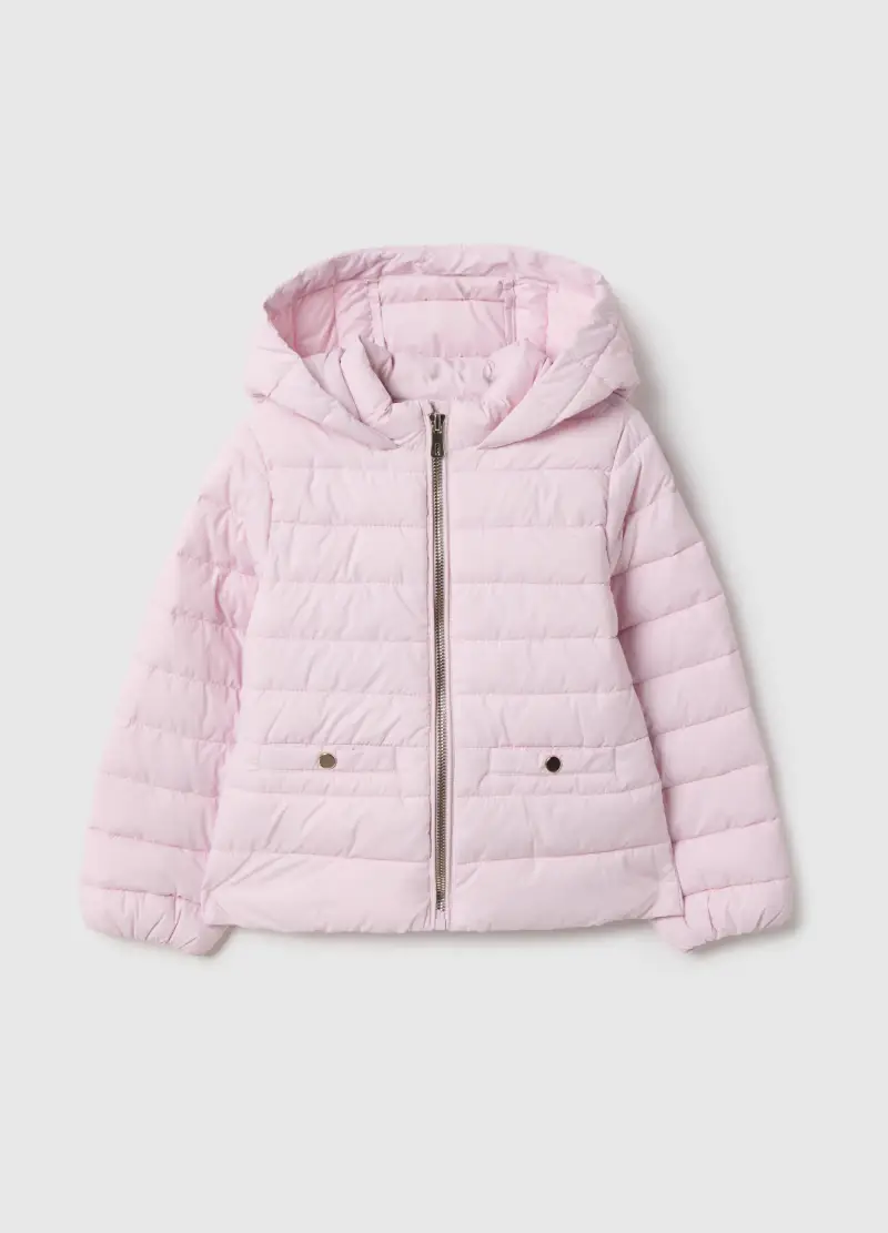 OVS KIDS Giubbotto Rosa Imbottito Da Bambina Regular Fit Con Cappuccio, Rosa