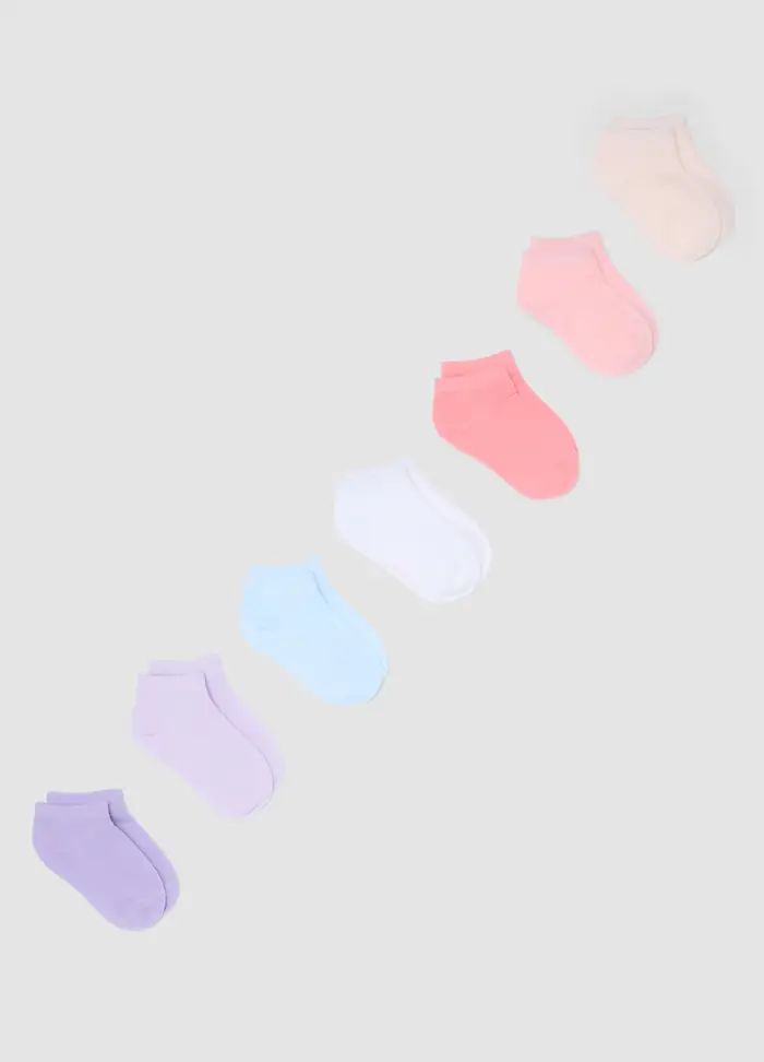 Multipack Calze Corte In Misto Cotone Multicolor Da Bambina, Multicolor