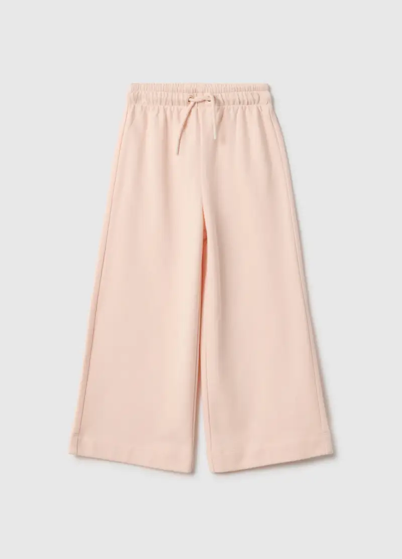 OVS KIDS Pantaloni Wide Leg Da Bambina In Puro Cotone Rosa, Rosa