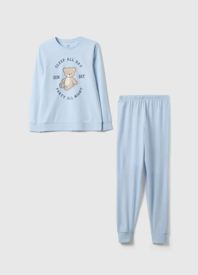 OVS KIDS Pigiama Azzurro In Cotone Organico, Bambina, Azzurro