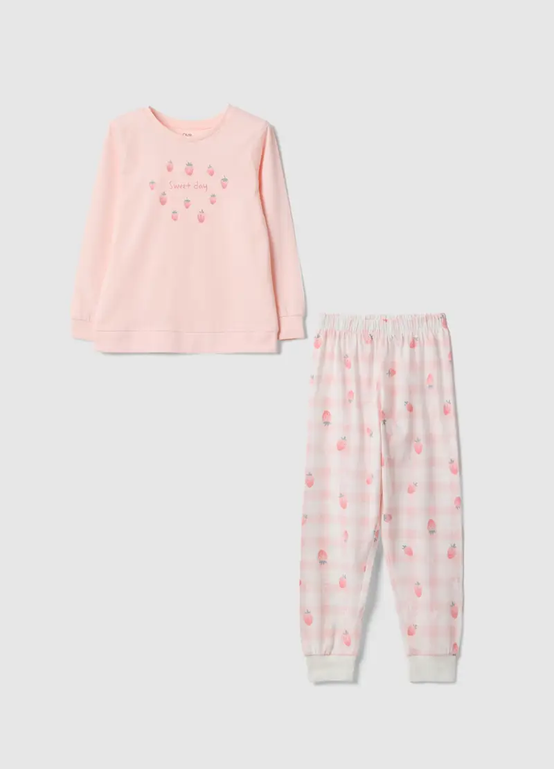 OVS KIDS Pigiama Rosa In Cotone Organico, Bambina, Beige