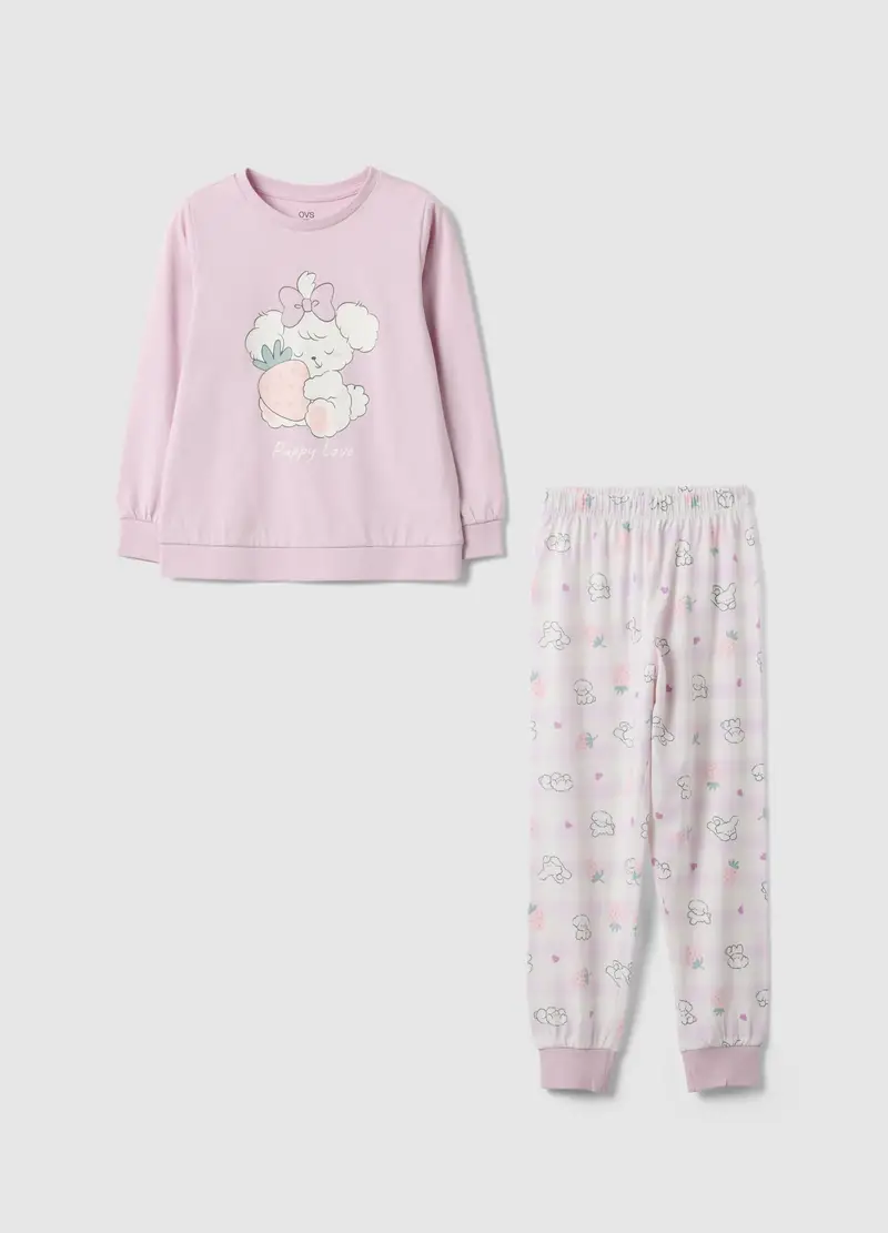 OVS KIDS Pigiama Rosa In Cotone Organico, Bambina, Rosa