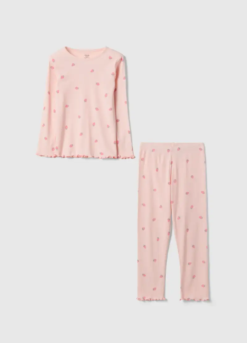 OVS KIDS Pigiama Rosa Lungo In Cotone Organico, Bambina, Rosa