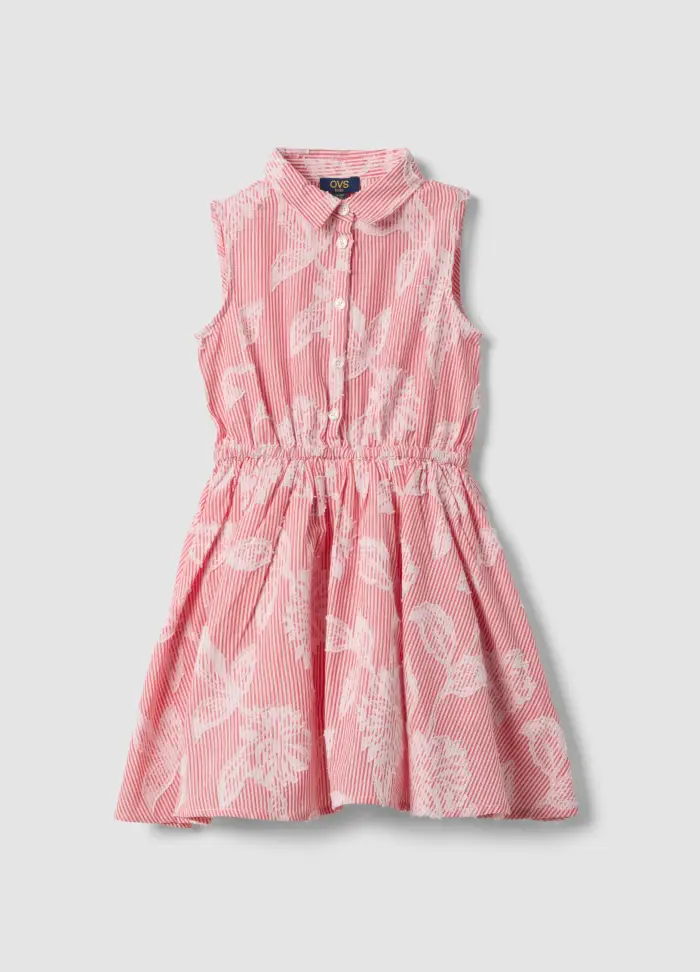 OVS KIDS Vestito In Puro Cotone A Righe Rosa Per Bambina, Multicolor