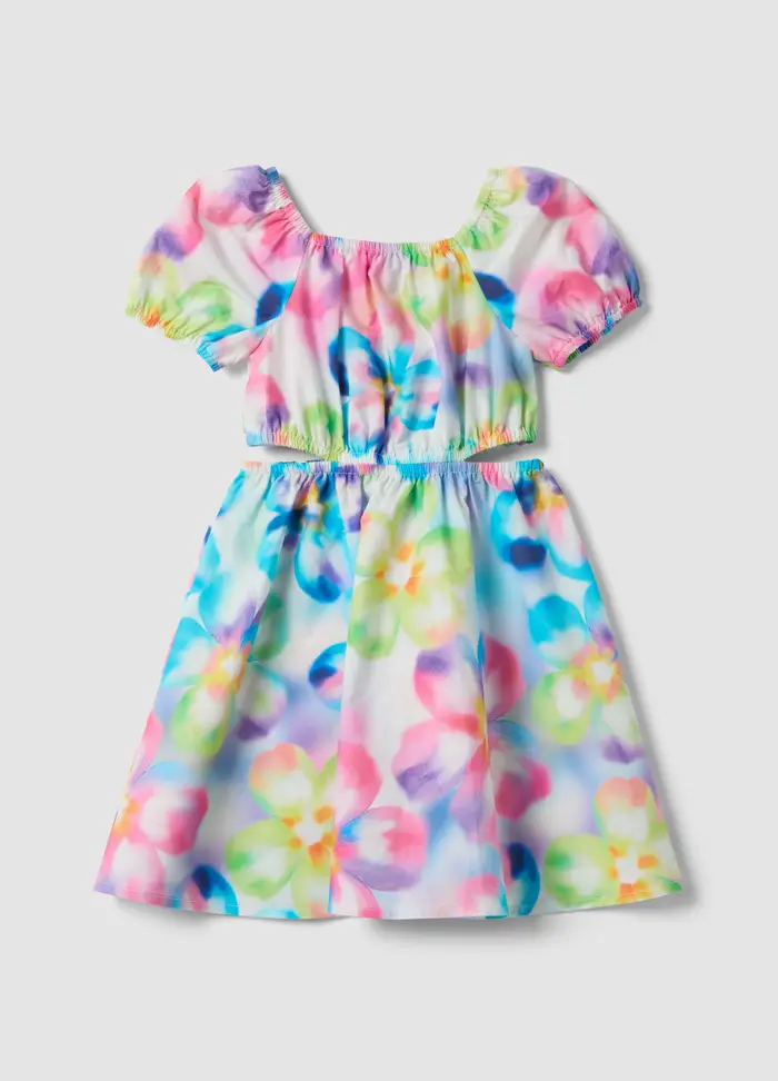 OVS KIDS Vestito In Puro Cotone Multicolor Con Fiori Regular Fit, Bambina, Multicolor