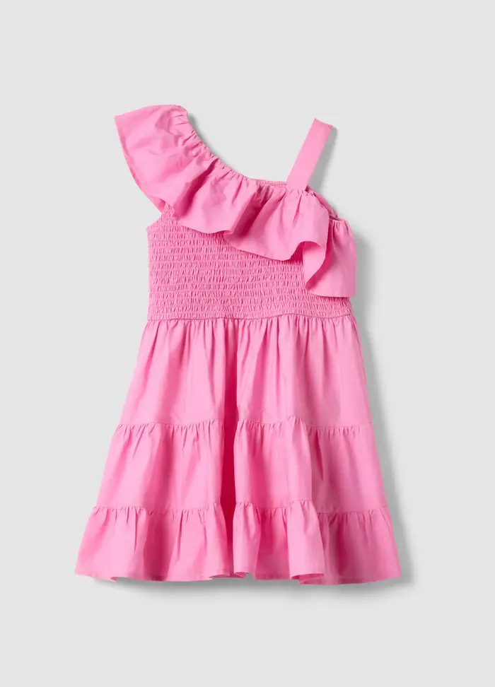 OVS KIDS Vestito Senza Maniche In Puro Cotone Rosa Da Bambina Con Volant, Rosa
