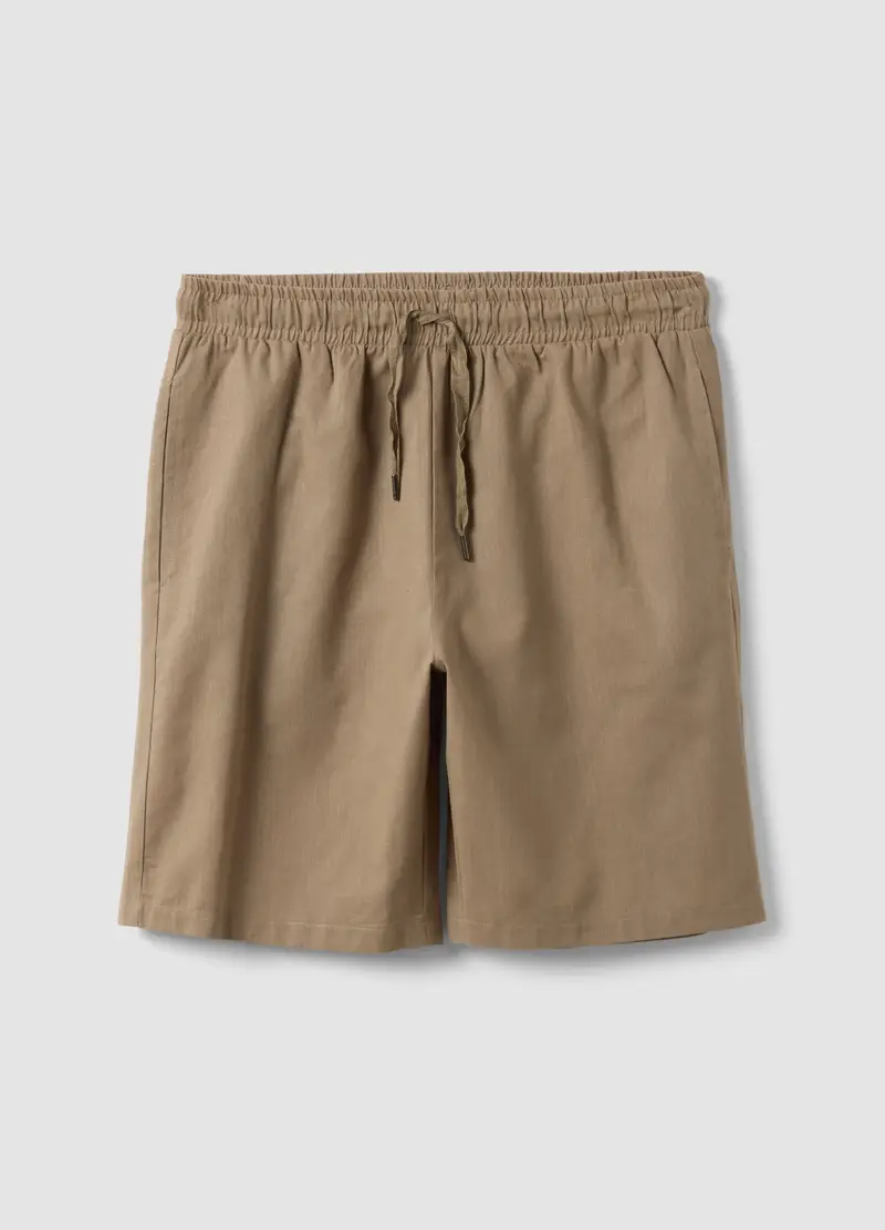 OVS Pantaloncini Pigiama In Misto Cotone E Lino Beige Regular Fit, Uomo, Beige