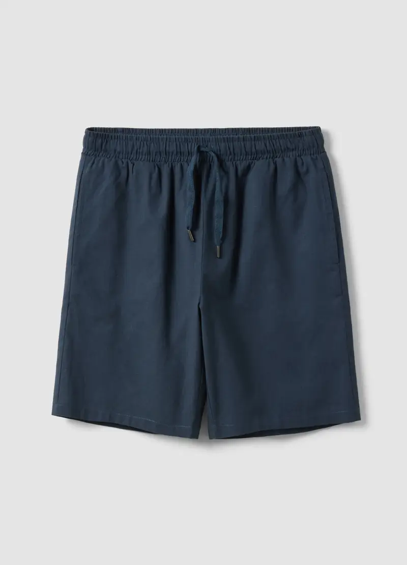 OVS Pantaloncini Pigiama In Misto Cotone E Lino Blu Regular Fit, Uomo, Blu