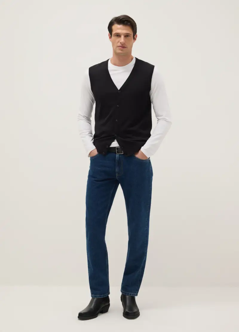 OVS Pantaloni Blu In Misto Cotone Regular Fit, Uomo, Blu