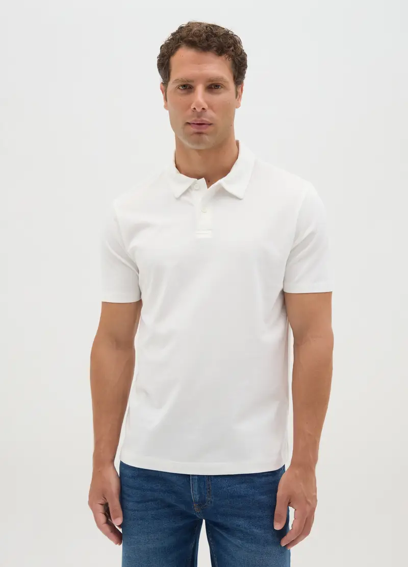 OVS Polo Da Uomo In Puro Cotone Bianca Regular Fit, Bianco
