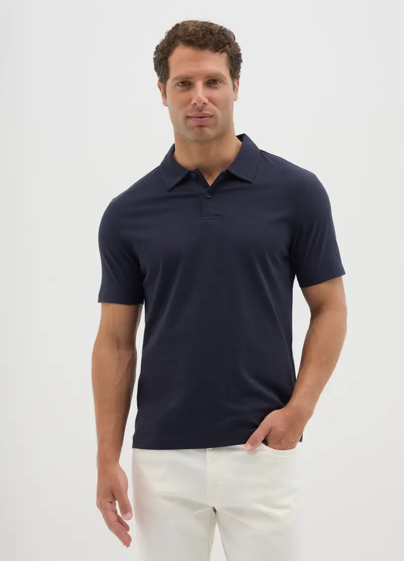 OVS Polo Da Uomo In Puro Cotone Blu Regular Fit, Blu