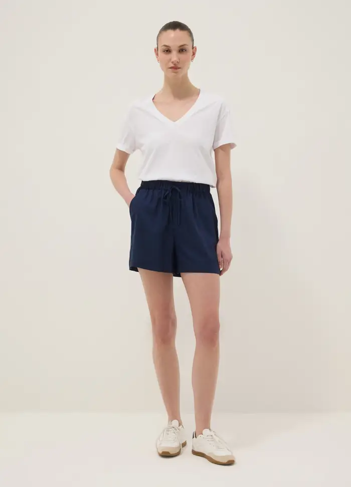 OVS Shorts Blu In Pura Viscosa Con Vita Elastica, Donna, Blu