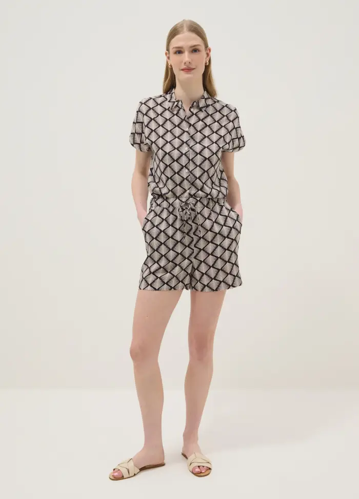 OVS Shorts Multicolor In Pura Viscosa, Donna, Nero