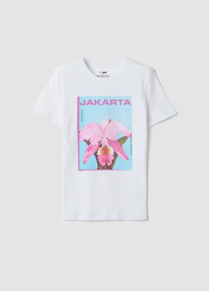 OVS T-shirt Bianca In Puro Cotone Con Stampa Frontale, Donna, Bianco
