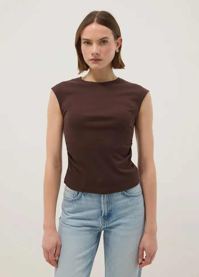 OVS Tank Top In Puro Cotone Marrone Regular Fit, Donna, Marrone