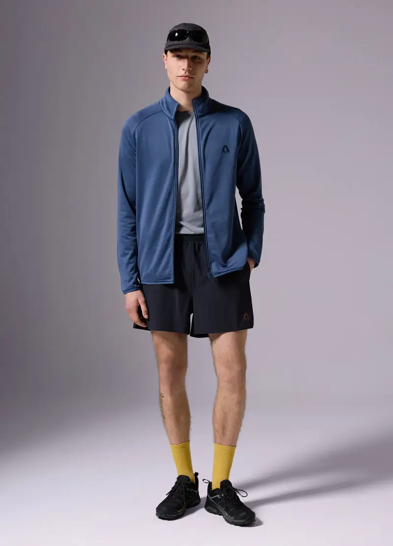 OVS Waffle Pile Full-zip Altavia With Deborah Compagnoni, Uomo, Blu