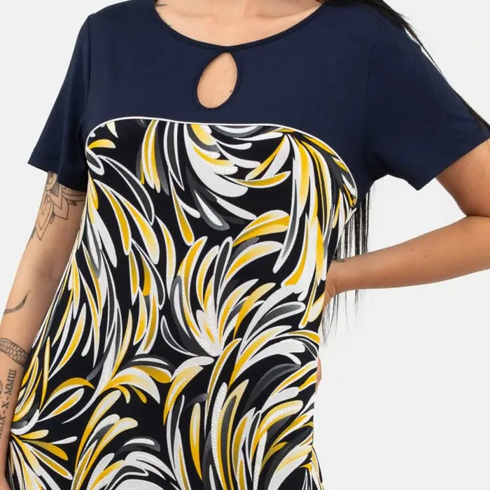 Oxigym Abito campana manica corta v659 donna blu