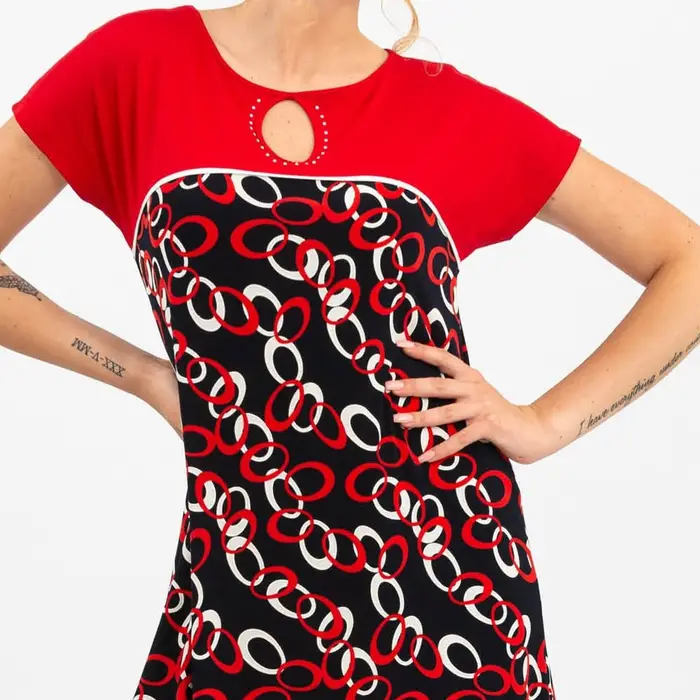 Oxigym Abito campana v640 manica corta donna rosso