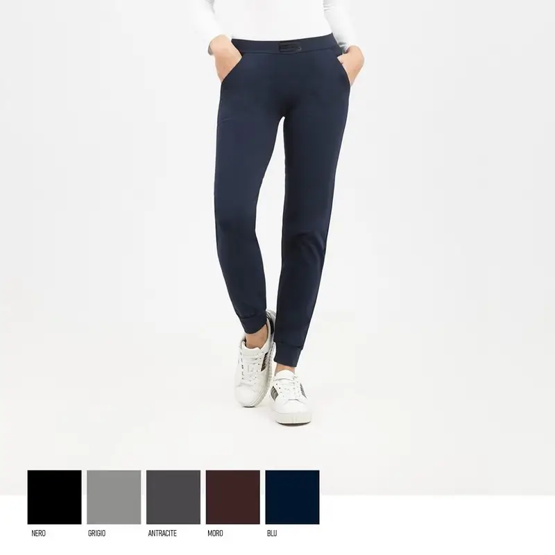 Oxigym Pantalone da donna caldo cotone bl861 con polso antracite