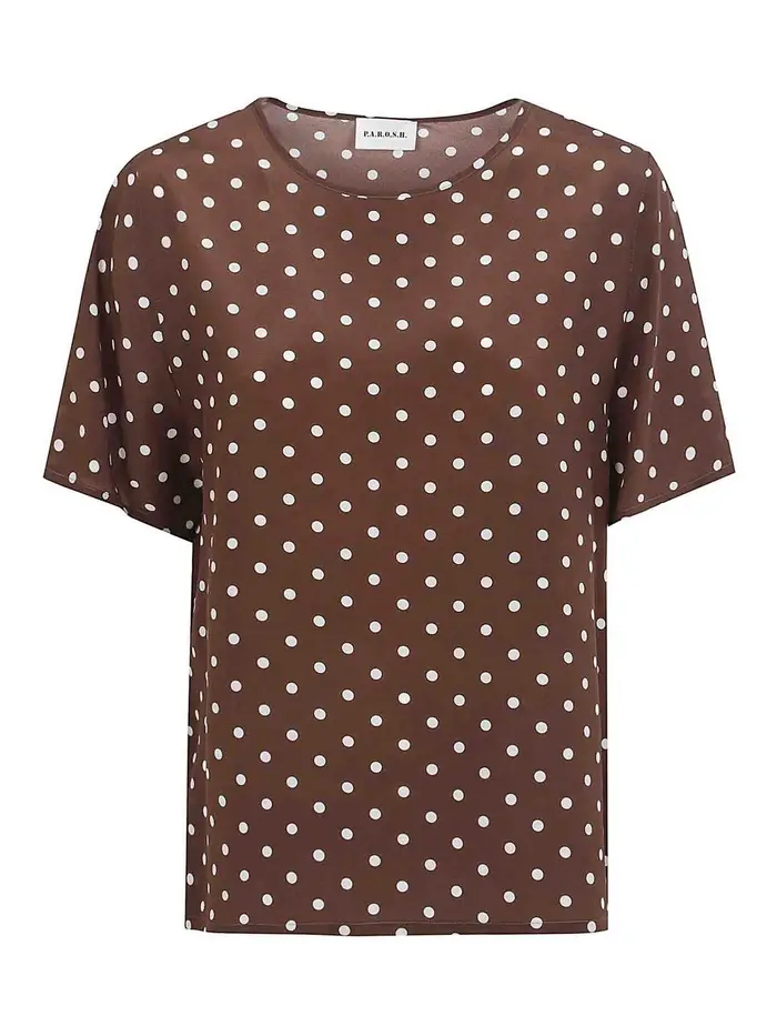 P A R O S H Blusa sbillo Marrone
