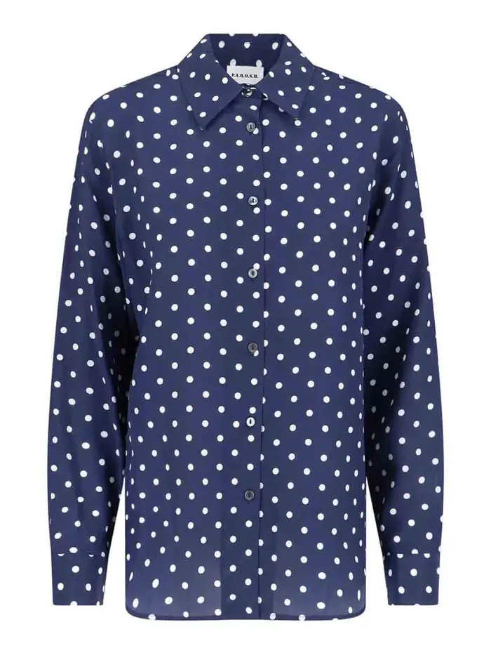 P A R O S H Camicia A Pois Blu