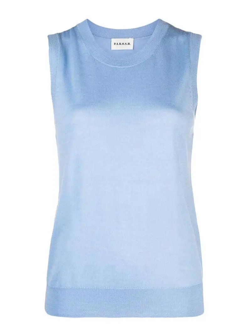 P A R O S H Maglia girocollo senza maniche Blu