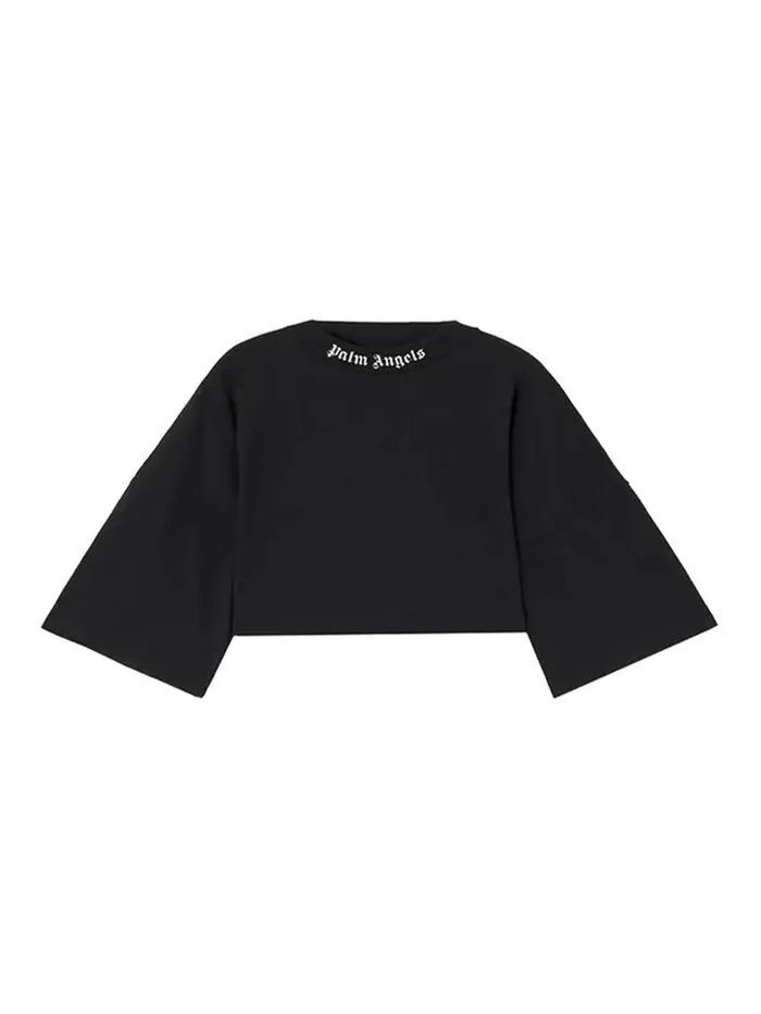 Palm Angels Back Curved Logo Mini Tee Nero