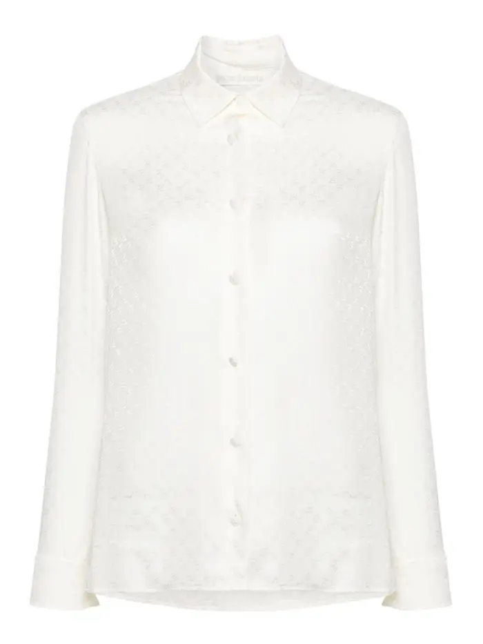 Palm Angels Camicia jacquard monogramma Bianco
