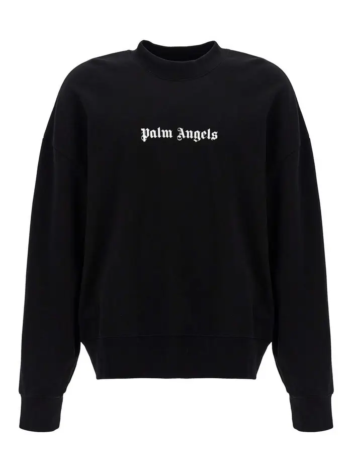 Palm Angels Felpa classica con logo Bianco