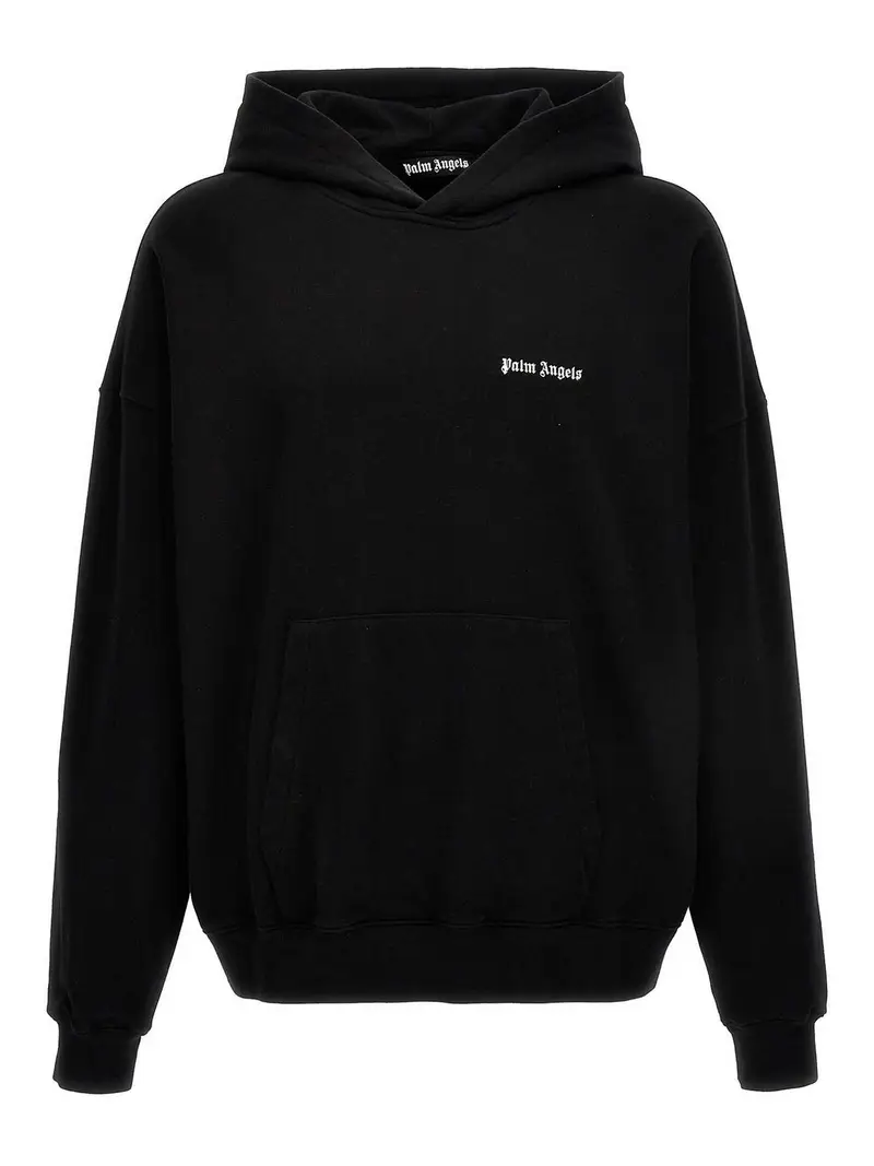 Palm Angels Felpa con cappuccio ricamato con logo Nero