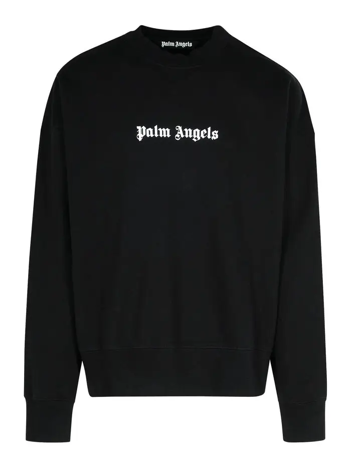 Palm Angels Felpa in cotone nero