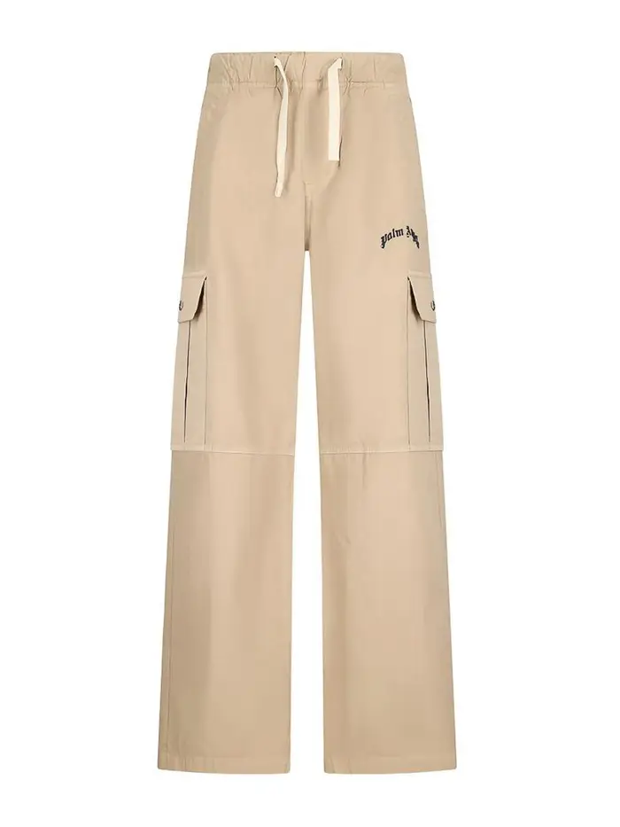 Palm Angels Logo Cargo Pants Beige