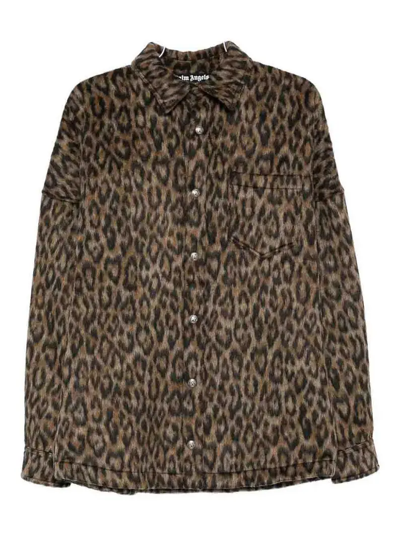 Palm Angels `` Logo classico `Animalirier Overshirt Marrone