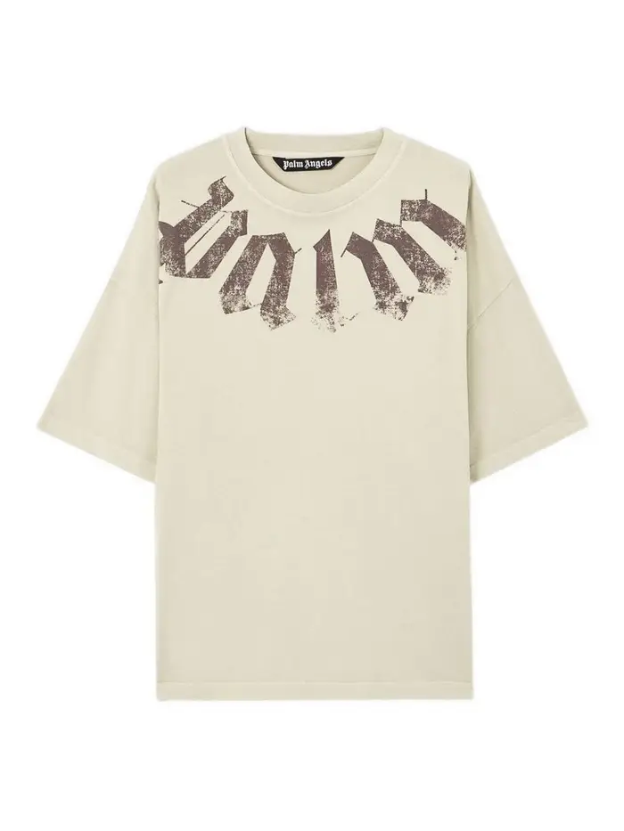 Palm Angels Maglietta con logo Beige