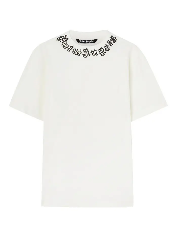 Palm Angels Neck Logo Tee Crema