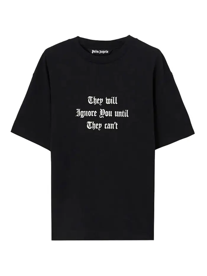 Palm Angels T-shirt regolare con dichiarazione Nero