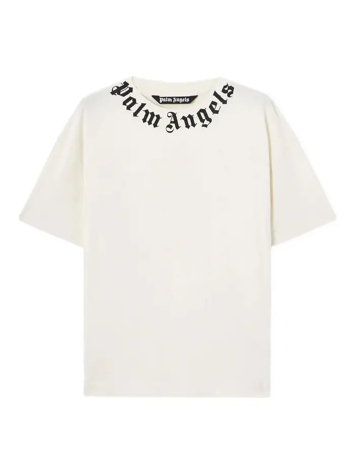 Palm Angels T-shirt regolare con logo sul collo Nero