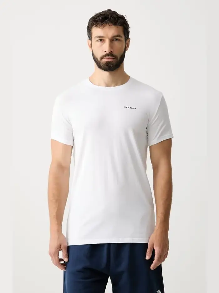 Palm Angels tshirt bianca uomo two pack mini logo