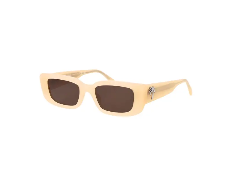 Palm Angels Unisex PERI056 Yosemite 1764 sand Occhiali da sole Acetato Beige Marrone Squadrata Normale