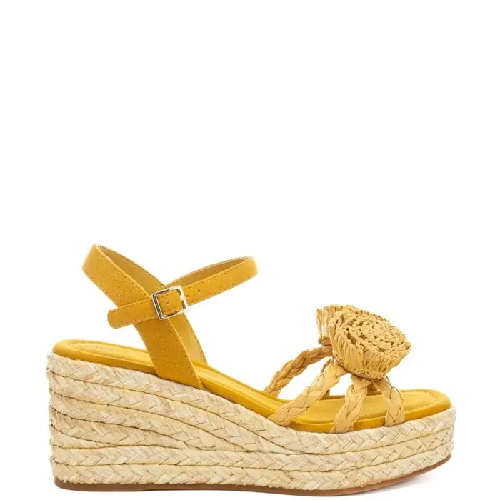 Palomitas scarpe da donna galena in suede con decorazioni applicate sul davanti ocra