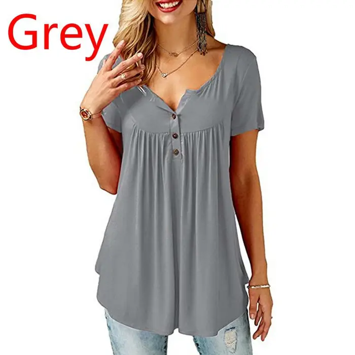 Panda Superman Camicie a tunica a maniche corte da donna con bottoni larghi e elastici, camicette casual da donna 5XL grigio