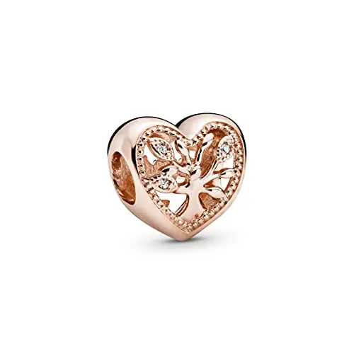 PANDORA 788826C01 Perlina cuore albero genealogico rosa