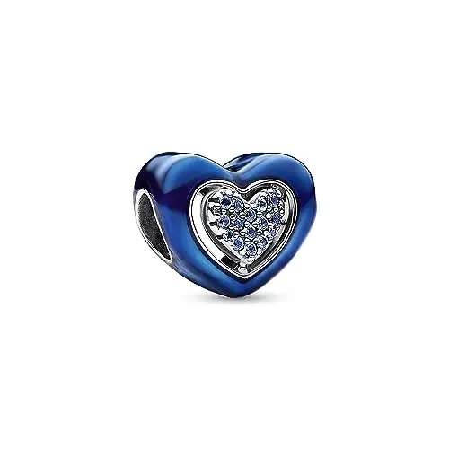 PANDORA 792750C01 ciondolo a cuore rotante blu