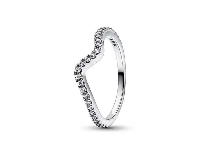 PANDORA Anello Onda Pietre Luminose