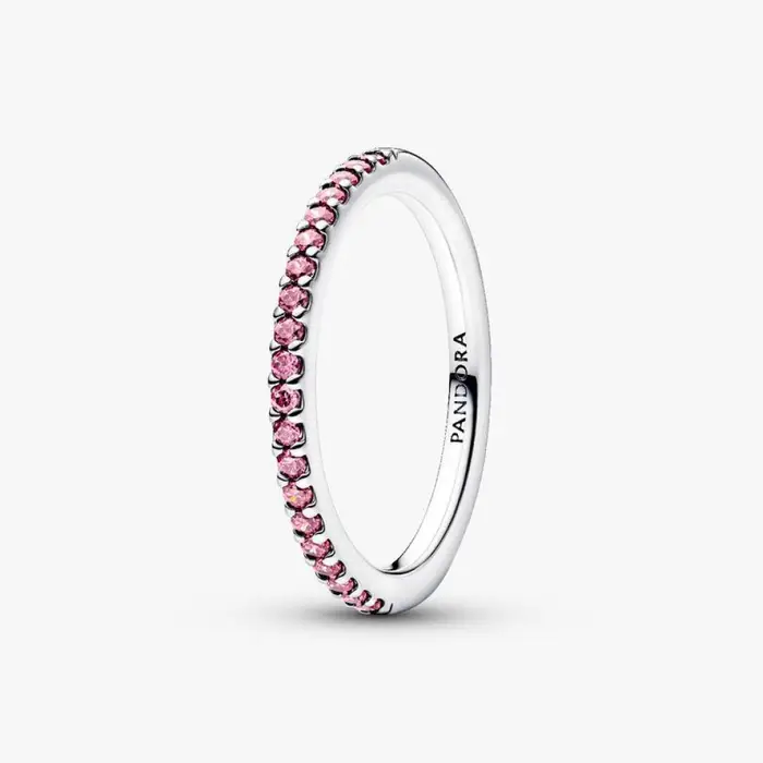 PANDORA Anello In Argento Sterling Con Zircone Rosa