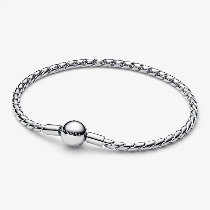 Bracciale Maglia Spiga con Chiusura a Sfera Argento Sterling 925 - Pandora